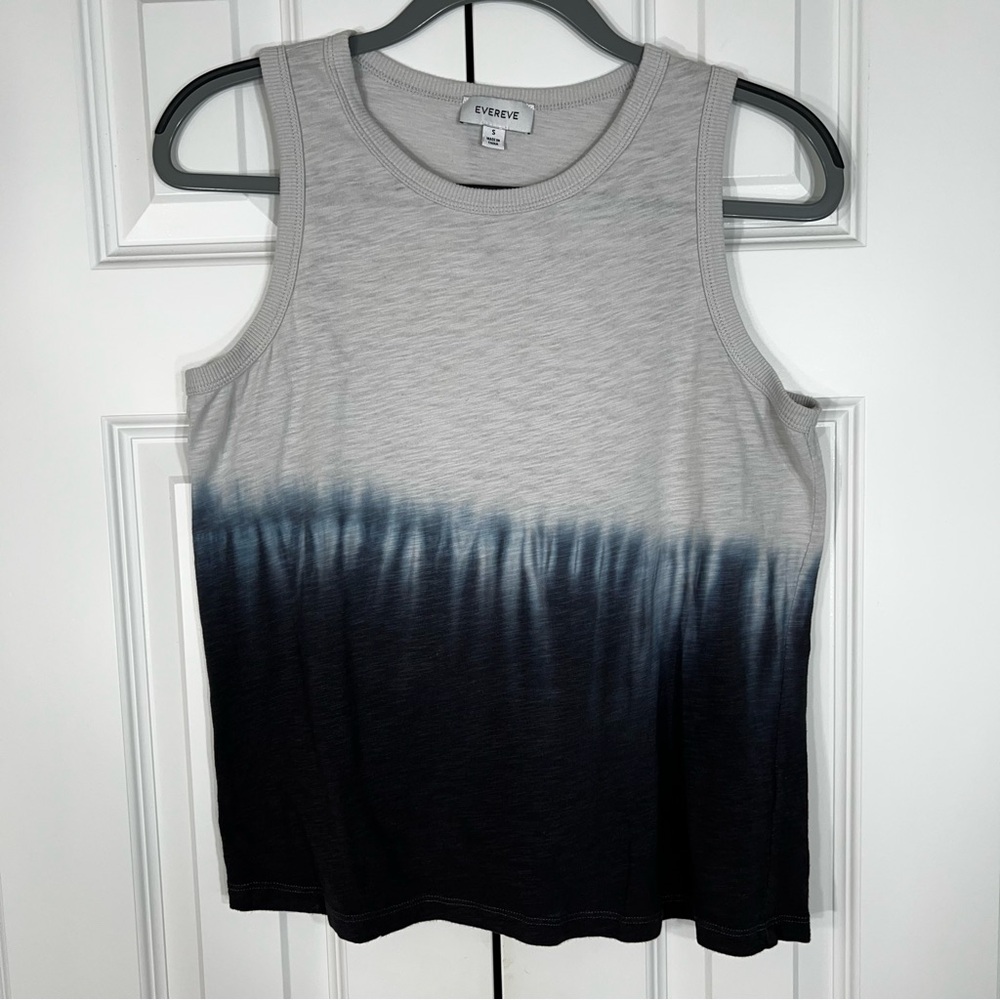 Evereve Gray and Blue Ombre Tie Dye Tank Top
